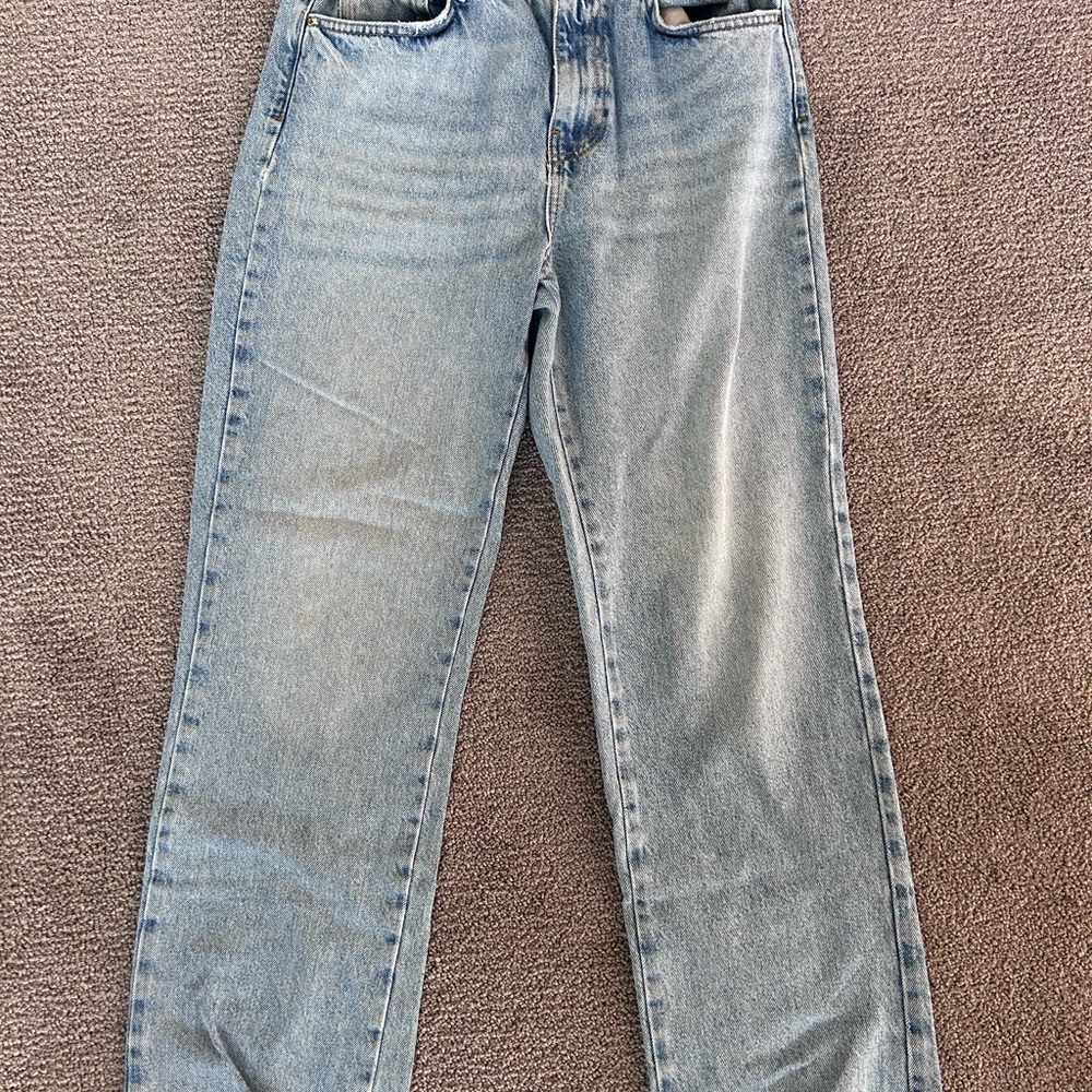 Light Wash, Wide Leg Soft Denim Jeans